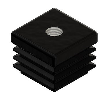 25x25mm M8 Threaded Tube Insert, 2.25mm Standard Rib