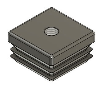 38x38mm M10 Insert, 2.5mm Standard Rib Tube Insert (Nylon)
