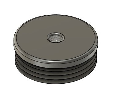 50mm Diameter M10 Threaded Tube Insert, 3mm Standard Rib (Nylon)