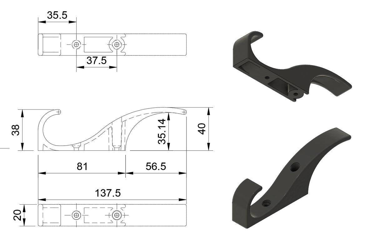 Cloakroom Hook - Extra Large
