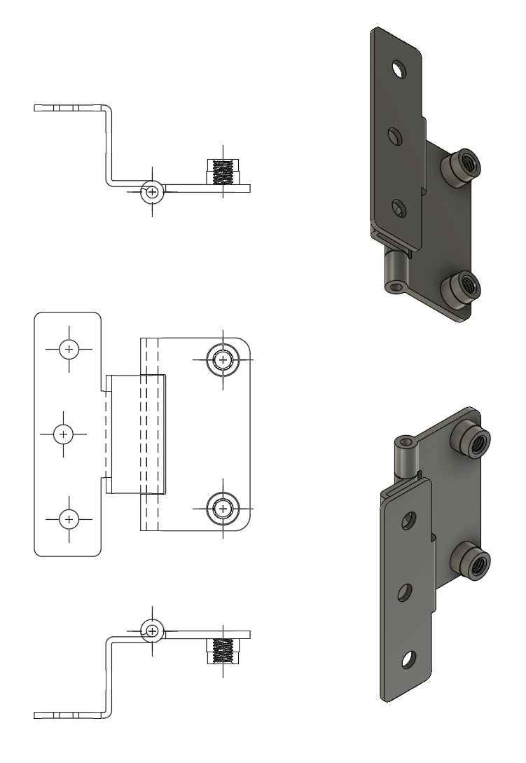 Probe 'Trespa' Shockbox Laminate Locker Door Replacement PLANT ON Hinge