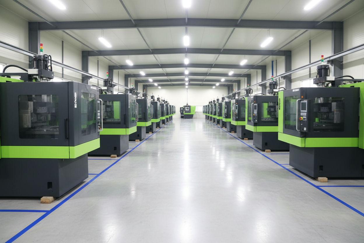 Engel machines lined up in factory